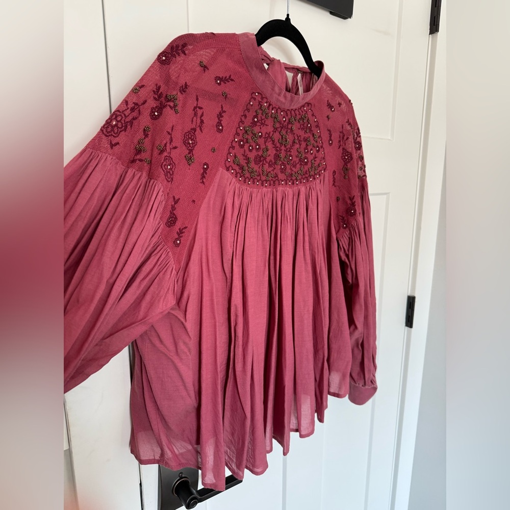 Free People Have It My Way embroidered top is a long-sleeve blouse. Size S. - Picture 7 of 9